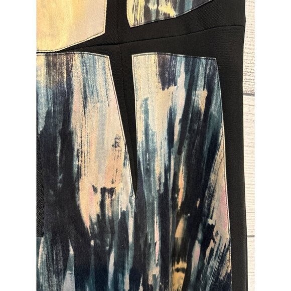 Rebecca Taylor Sleeveless Abstract Print Fit & Flare Dress With Front Zipper 4 - Picture 3 of 4